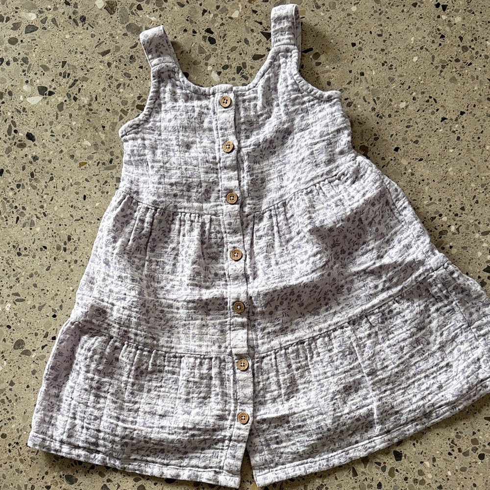 City Mouse light purple muslin Button-Down Sleeveless Dress